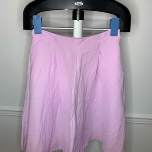 Zara large violet linen pleated flare skirt